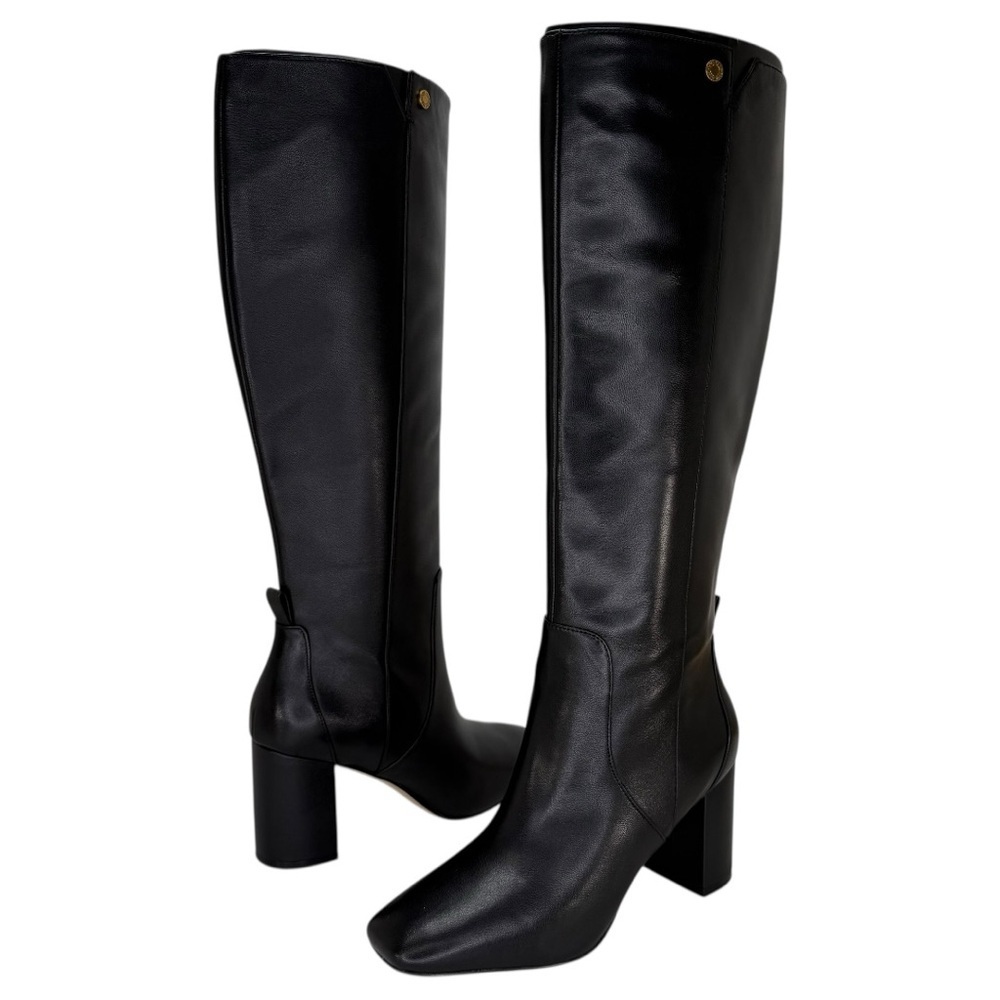 Cole Haan Chrystie Black Leather 75MM Knee High Heeled Womens Boots Size 7M - Picture 10 of 12